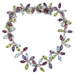 Asprey Daisy Kollektion Mehrfarbiges Armband aus Halbedelsteinen und Diamanten
