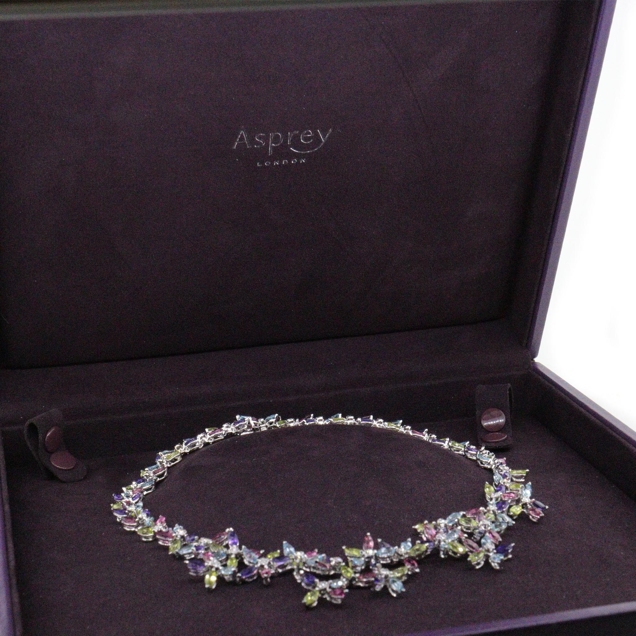 Halskette aus der Asprey Daisy Kollektion, mehrfarbiges Halbedelstein- und Diamanten 2