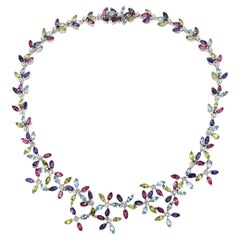 Asprey collection Daisy Collier de semi-précieux multicolores et de diamants