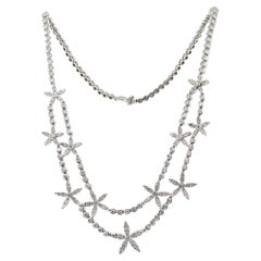 Asprey Daisy Collection Pave Diamond Flowers Necklace