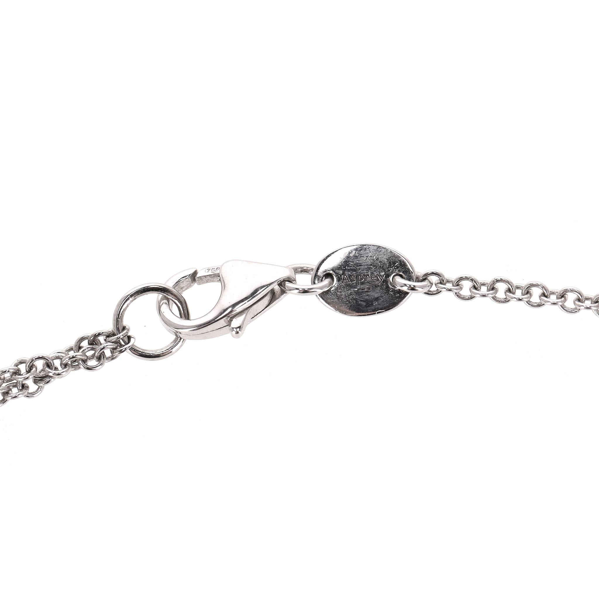 Asprey Daisy Pendant in Amethyst & Diamond With 18k White Gold Necklace For Sale 2