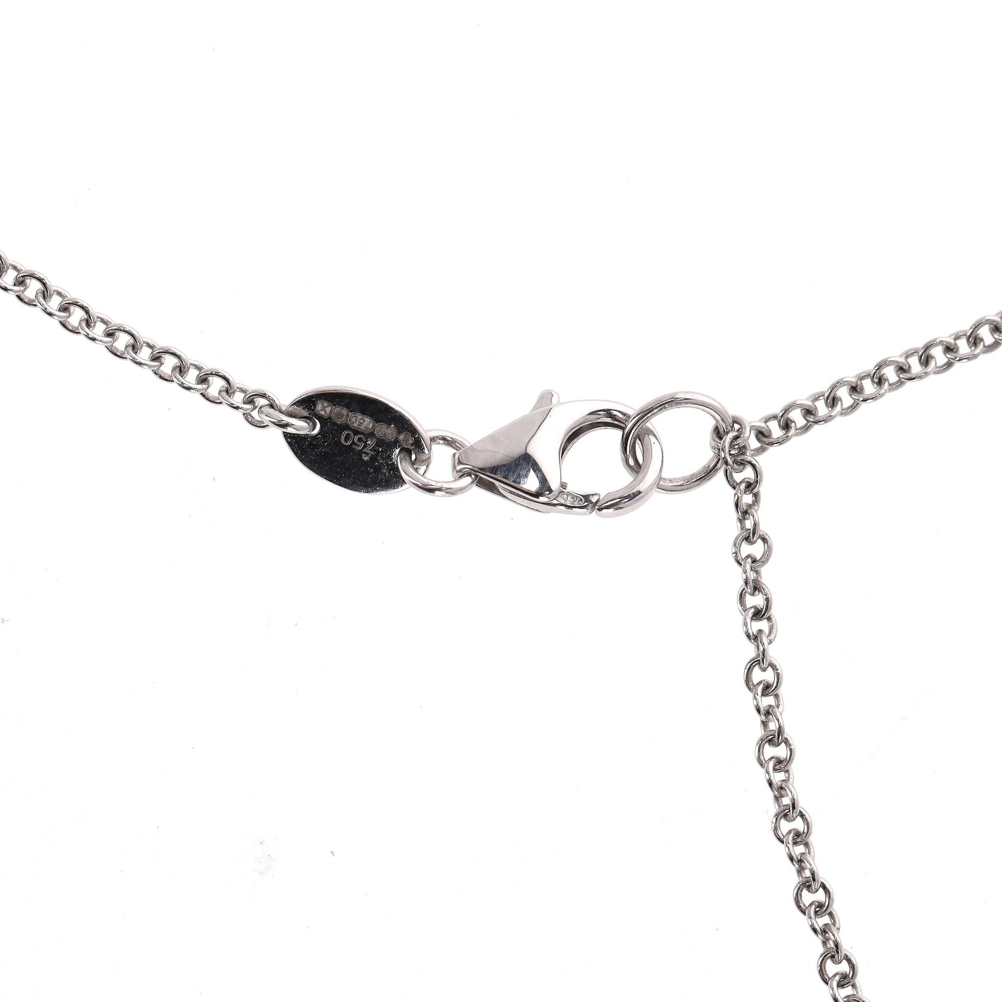 Asprey Daisy Pendant in Amethyst & Diamond With 18k White Gold Necklace For Sale 4