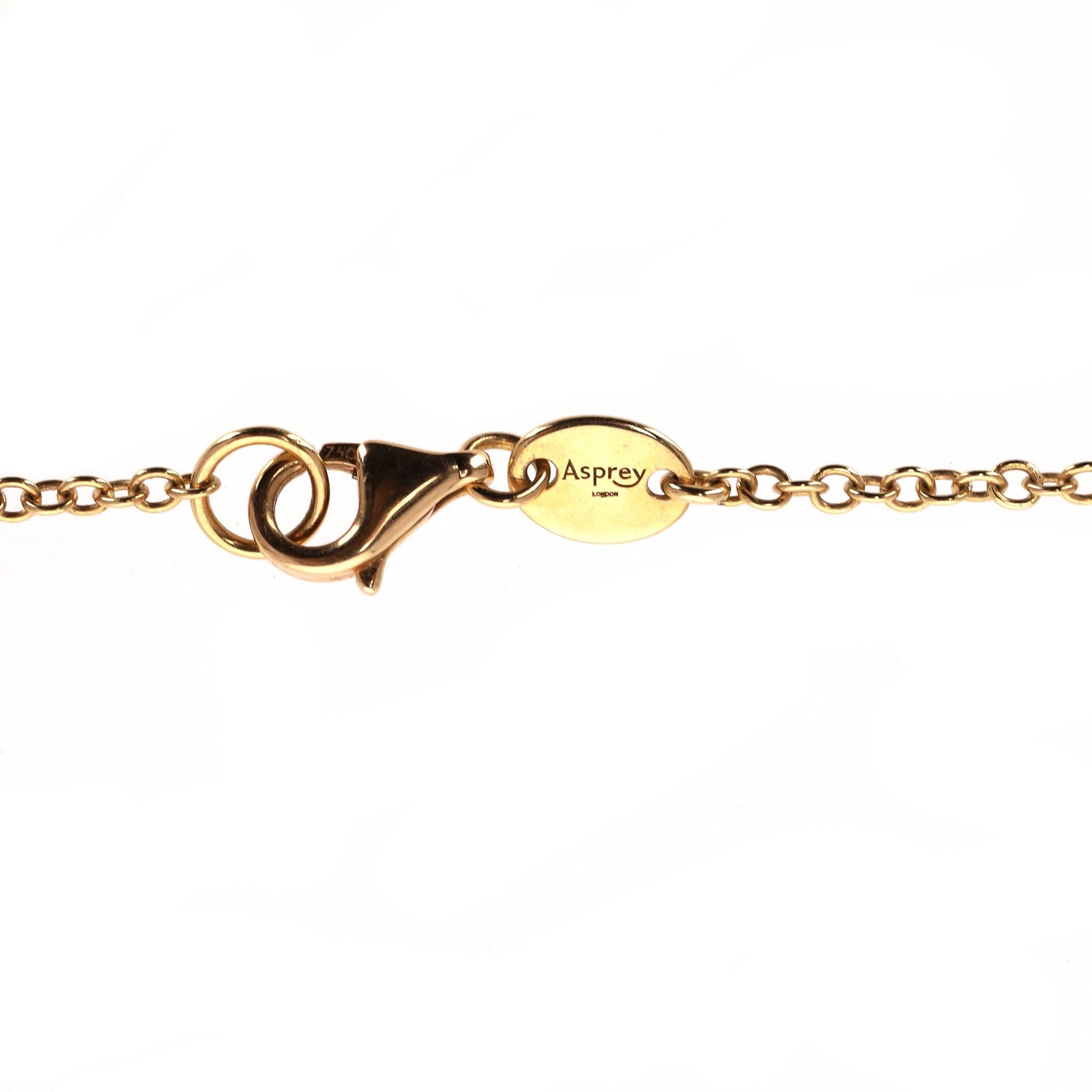 Asprey Gänseblümchen Anhänger in Gelb Saphir & Diamant mit 18k Gold Halskette im Angebot 2