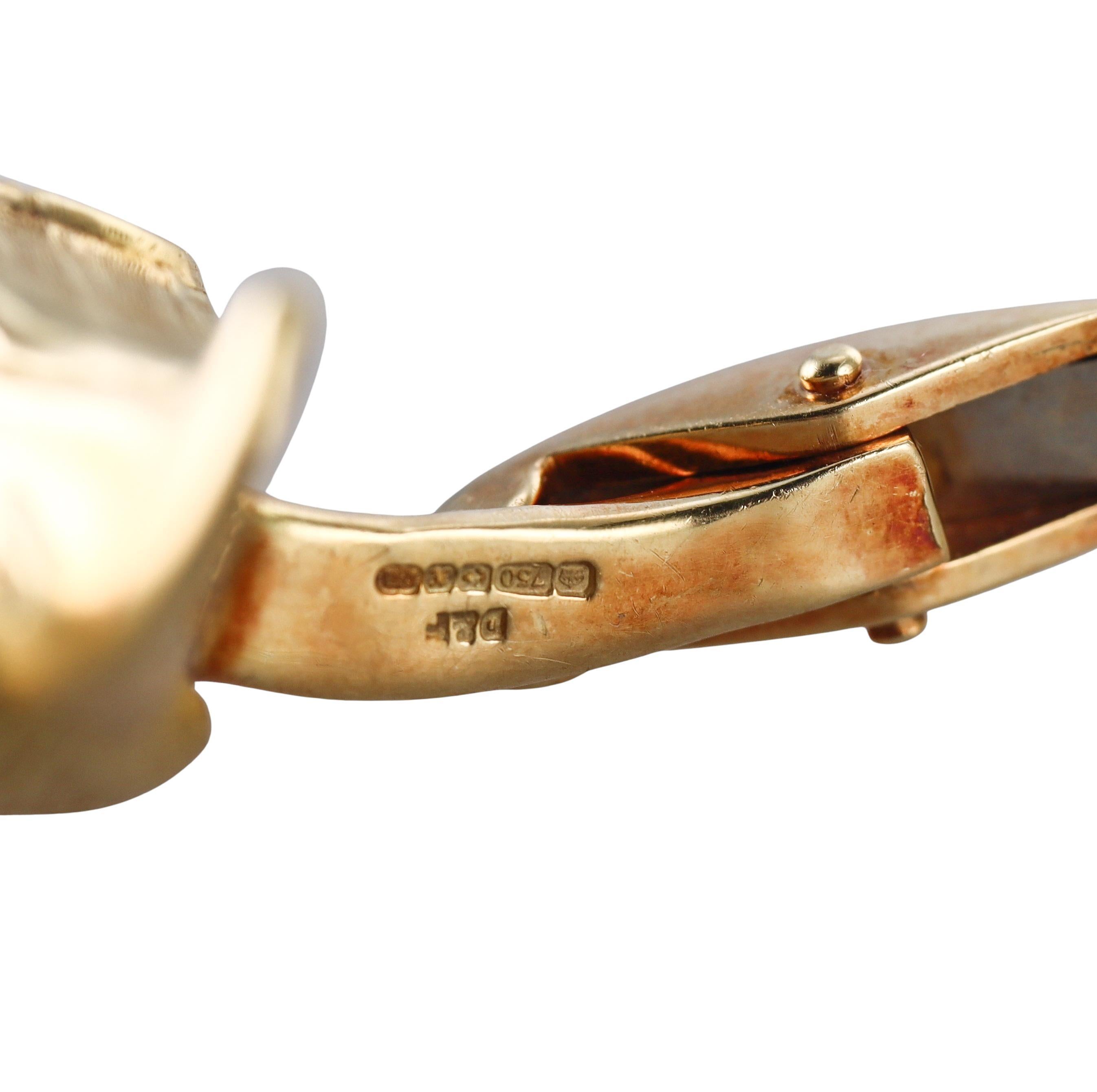 Women's or Men's Asprey Deakin & Francis  Ruby 18k Gold Eagle Head Cufflinks For Sale