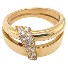 Asprey Diamond 2-Band Ring, Set With 0.25ct Diamonds In 18ct Yellow Gold