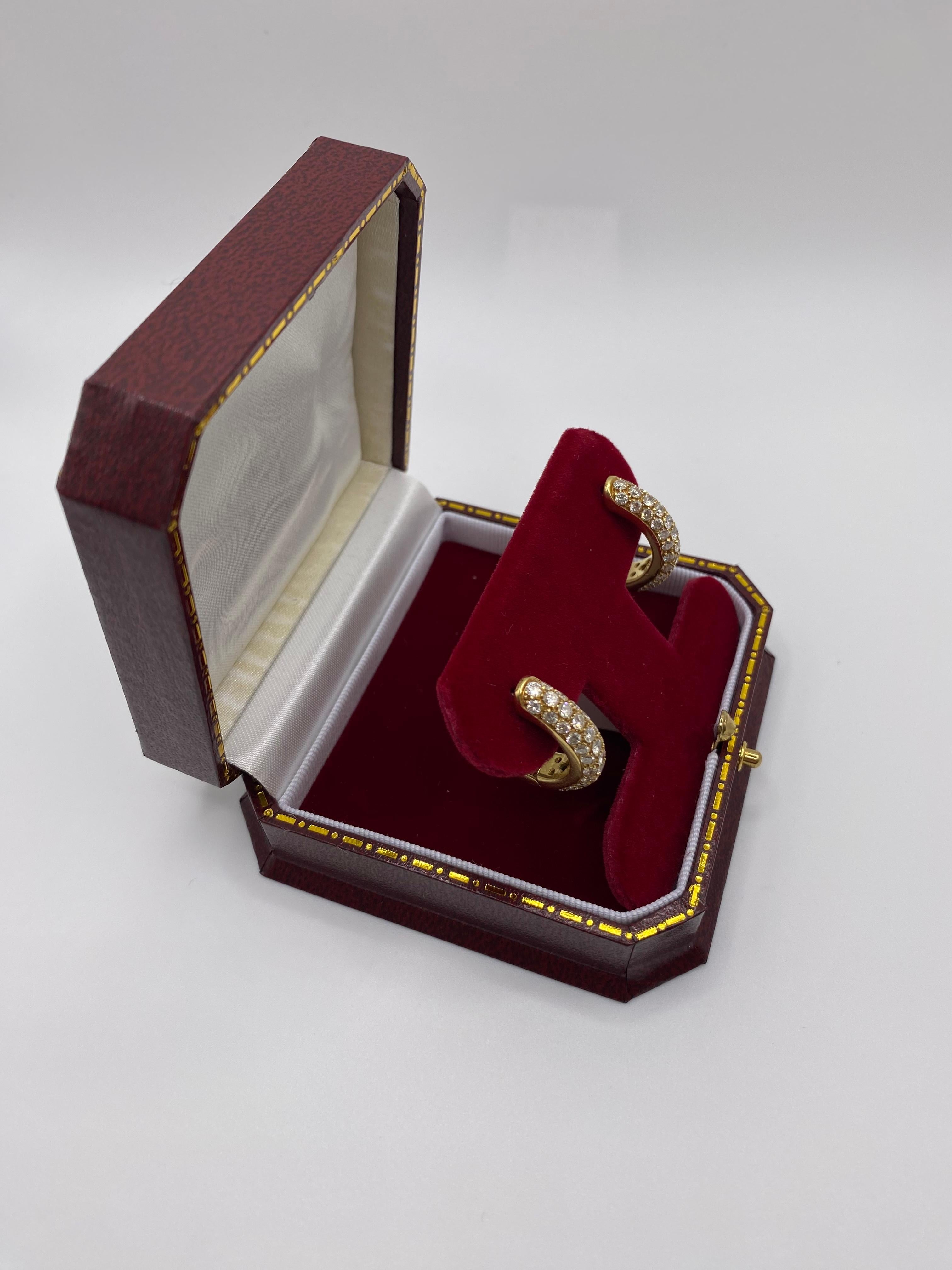 Modern Asprey Diamond 2.00 Carat Hoop Earrings For Sale