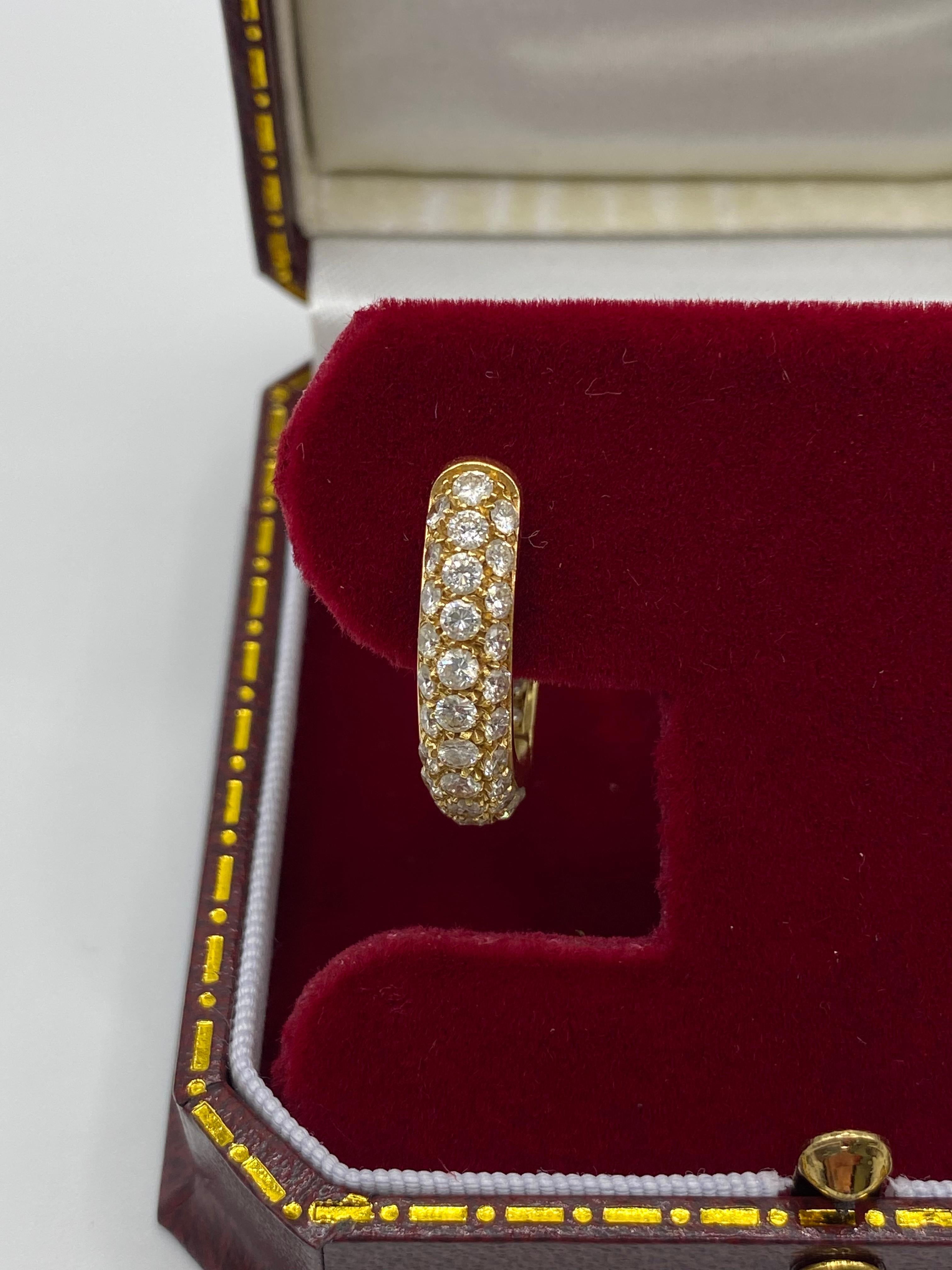 Brilliant Cut Asprey Diamond 2.00 Carat Hoop Earrings For Sale