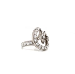 Asprey Diamond and 18 Carat White Gold Open Work Swirl Cocktail Ring