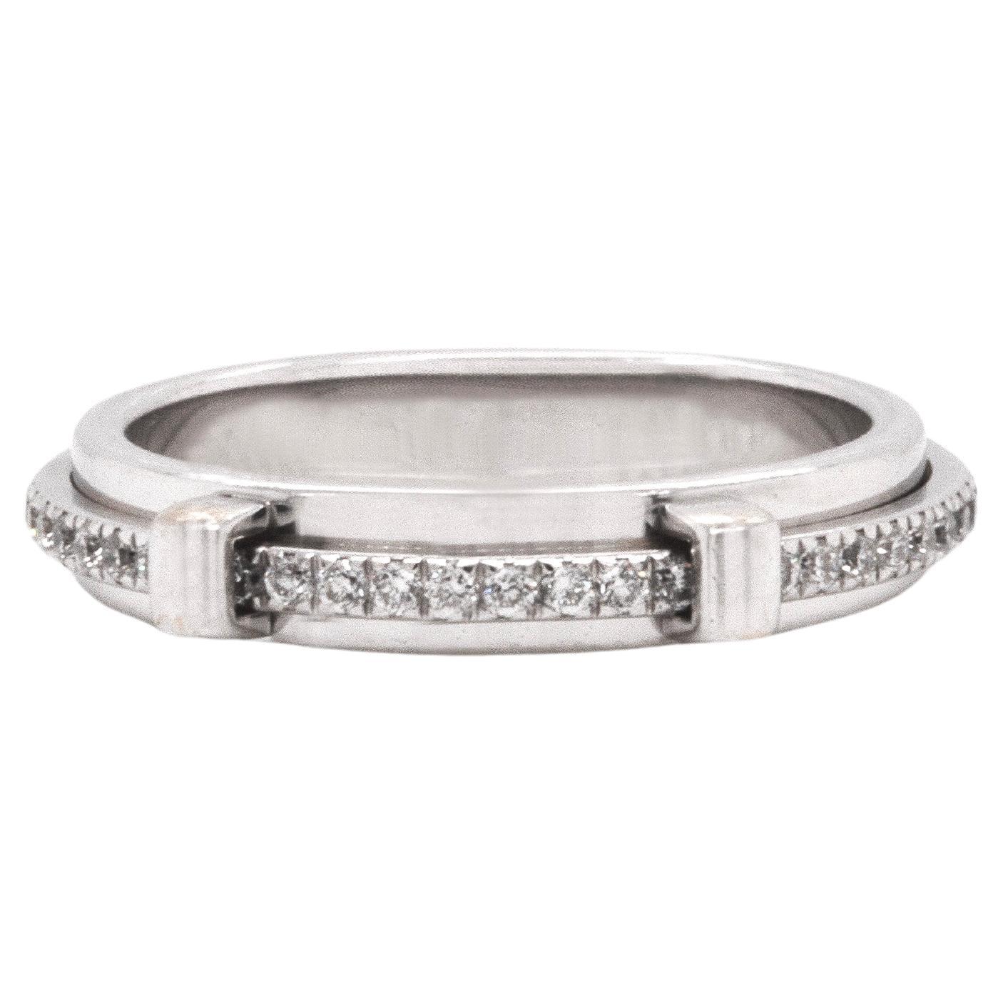 Anillo de eternidad giratorio de diamantes Asprey y oro blanco de 18 quilates en venta