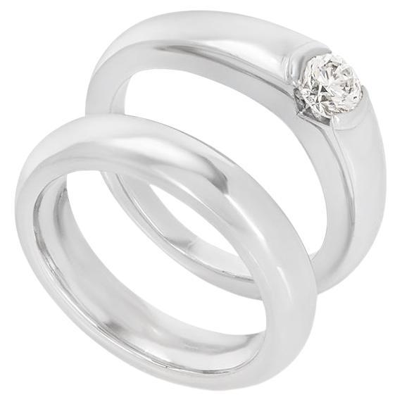 Asprey Diamond Engagement Ring and Matching Band For Sale