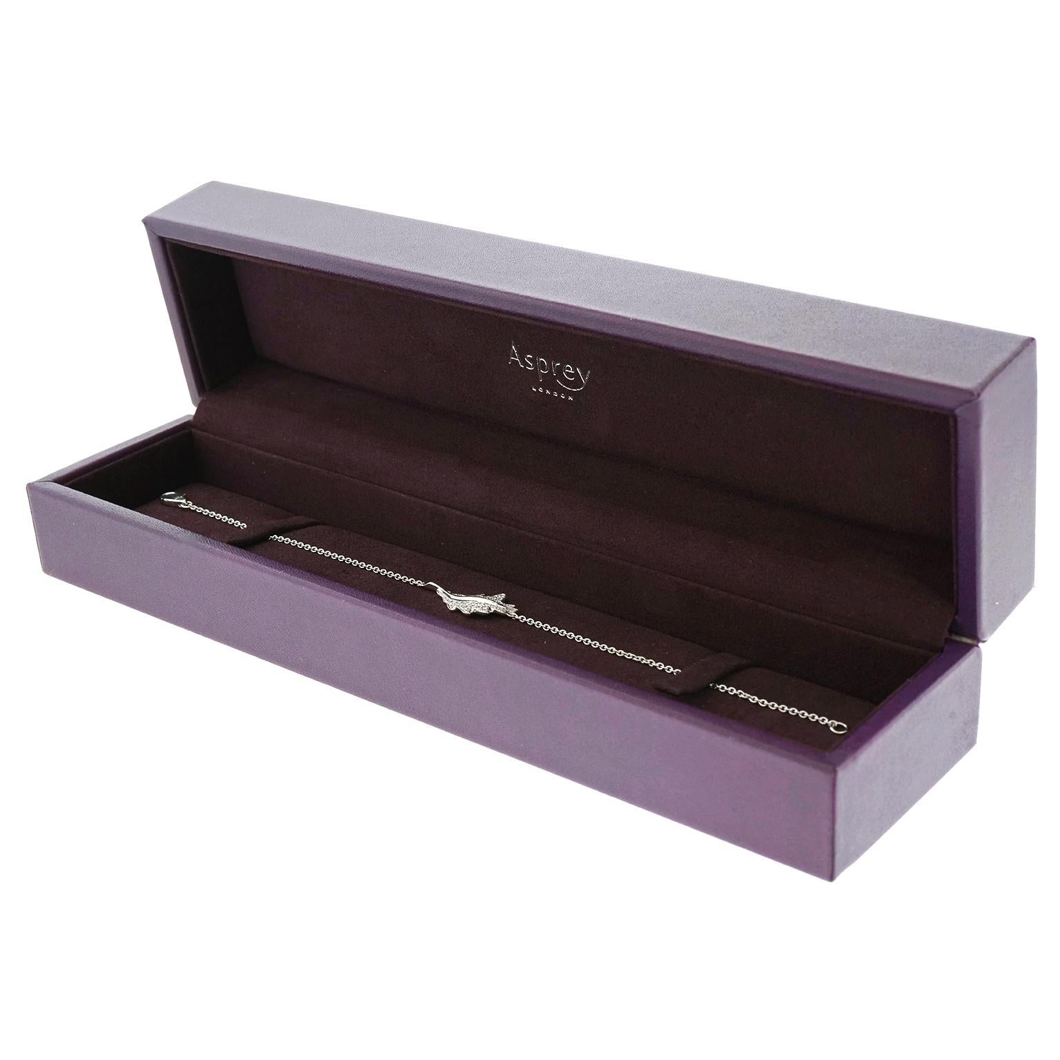 Taille brillant Asprey - Bracelet en or feuille de chêne pavé de diamants