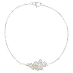 Asprey Diamond Pave Oak Leaf Gold Bracelet