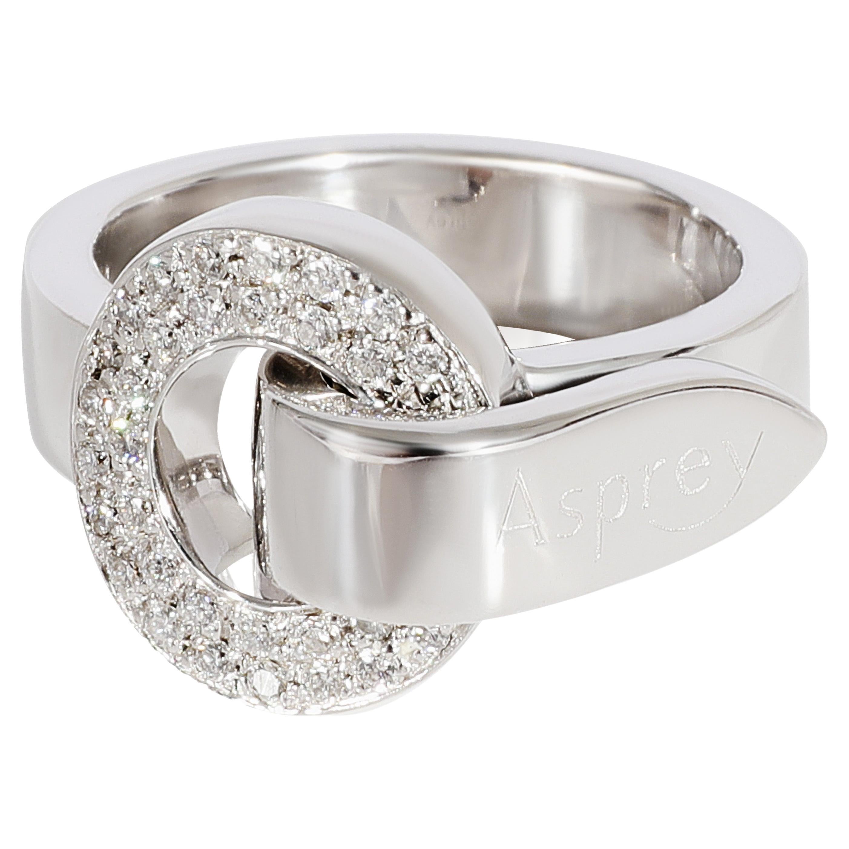 Bague à diamant Asprey en or blanc 18 carats 0,2 CTW