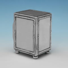 Asprey - Elegant George V Sterling Silver Carriage Clock made in 1911