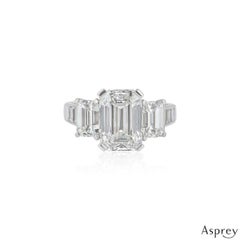 Asprey Emerald Cut Diamond Ring 6.30 Total Carat 4.30 Center Stone GIA Certified