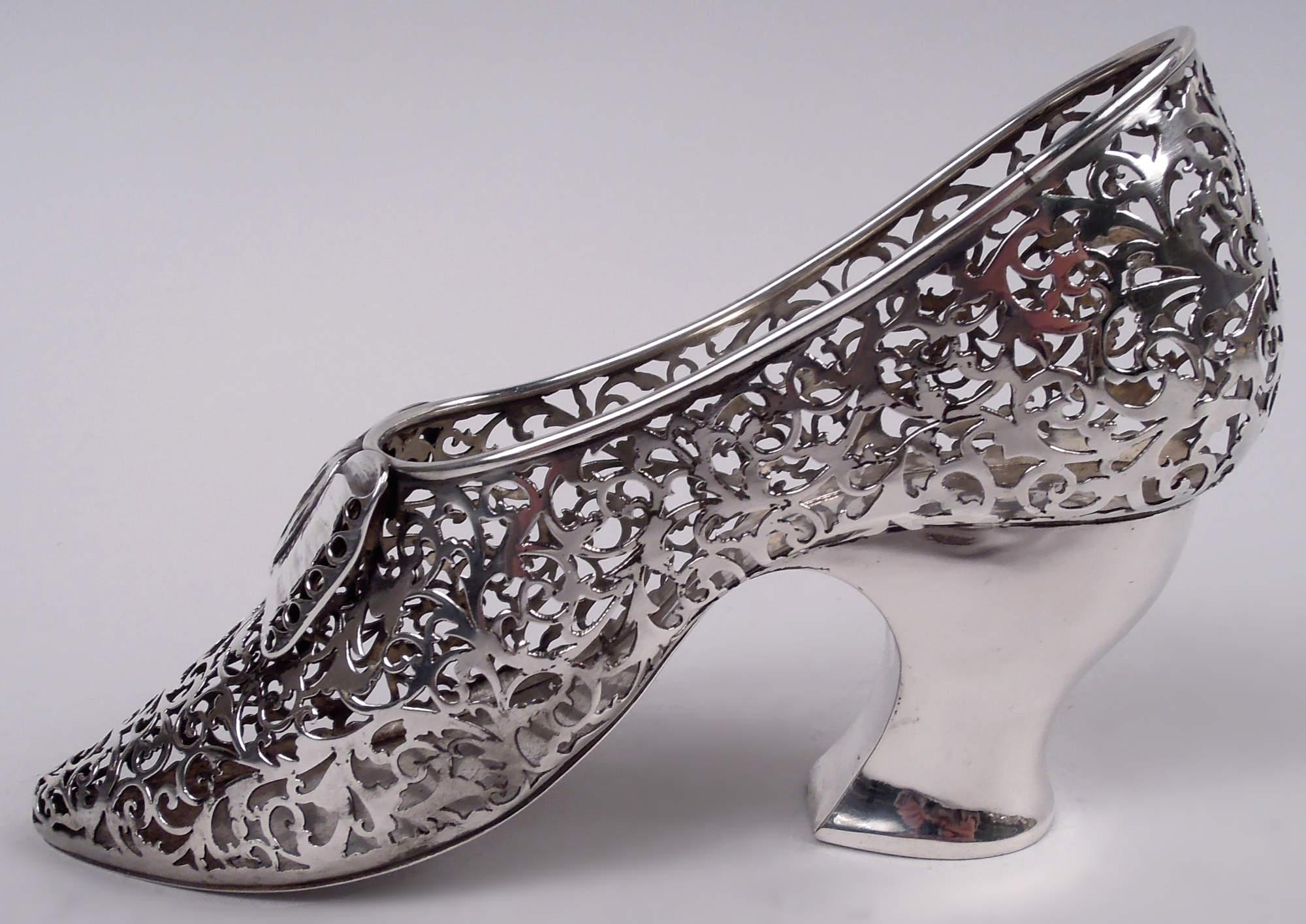 Asprey English Edwardian Sterling Silver Lady’s Shoe Ornament, 1908 In condizioni buone in vendita a New York, NY