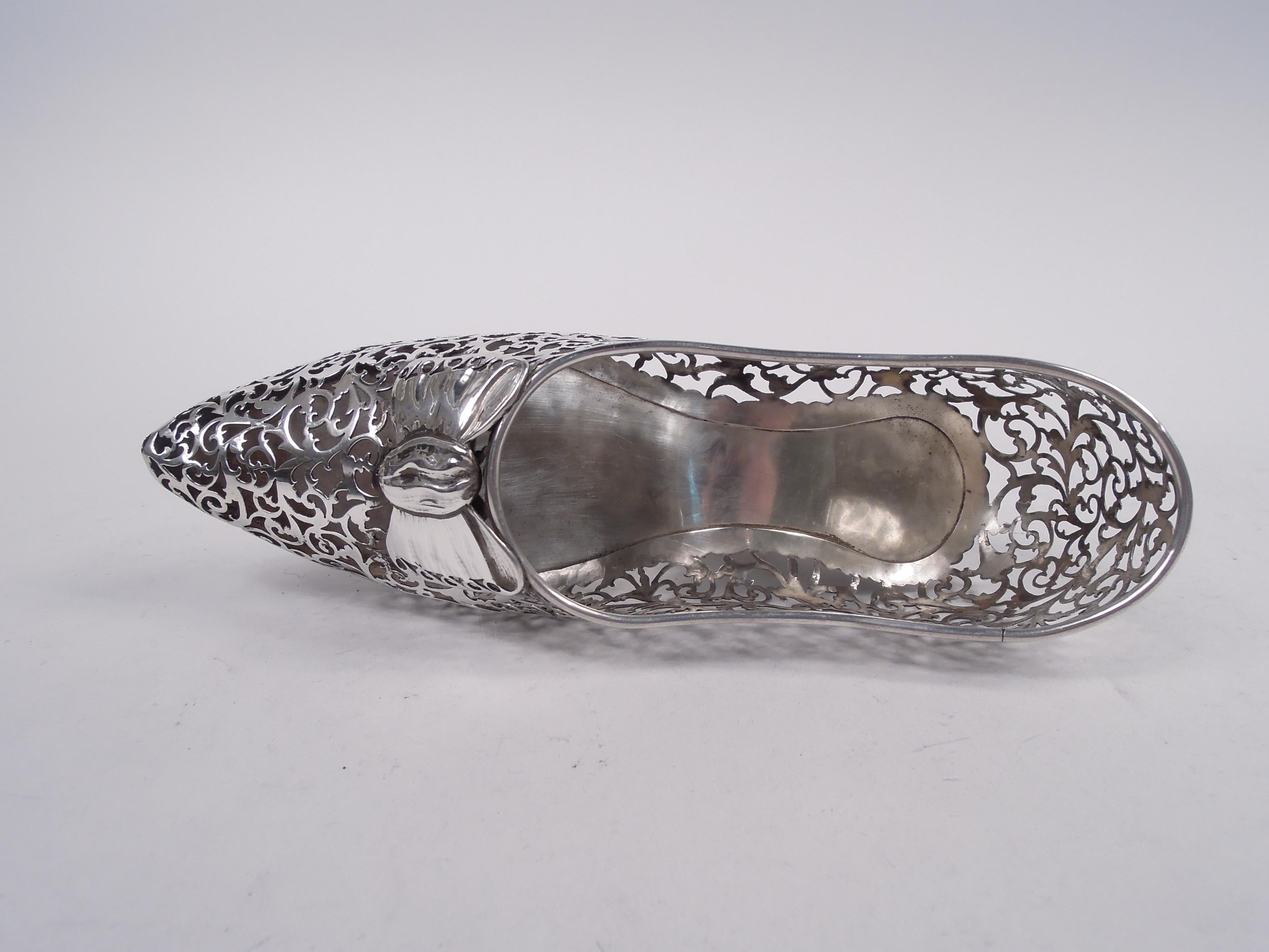 Inizio XX secolo Asprey English Edwardian Sterling Silver Lady’s Shoe Ornament, 1908 in vendita