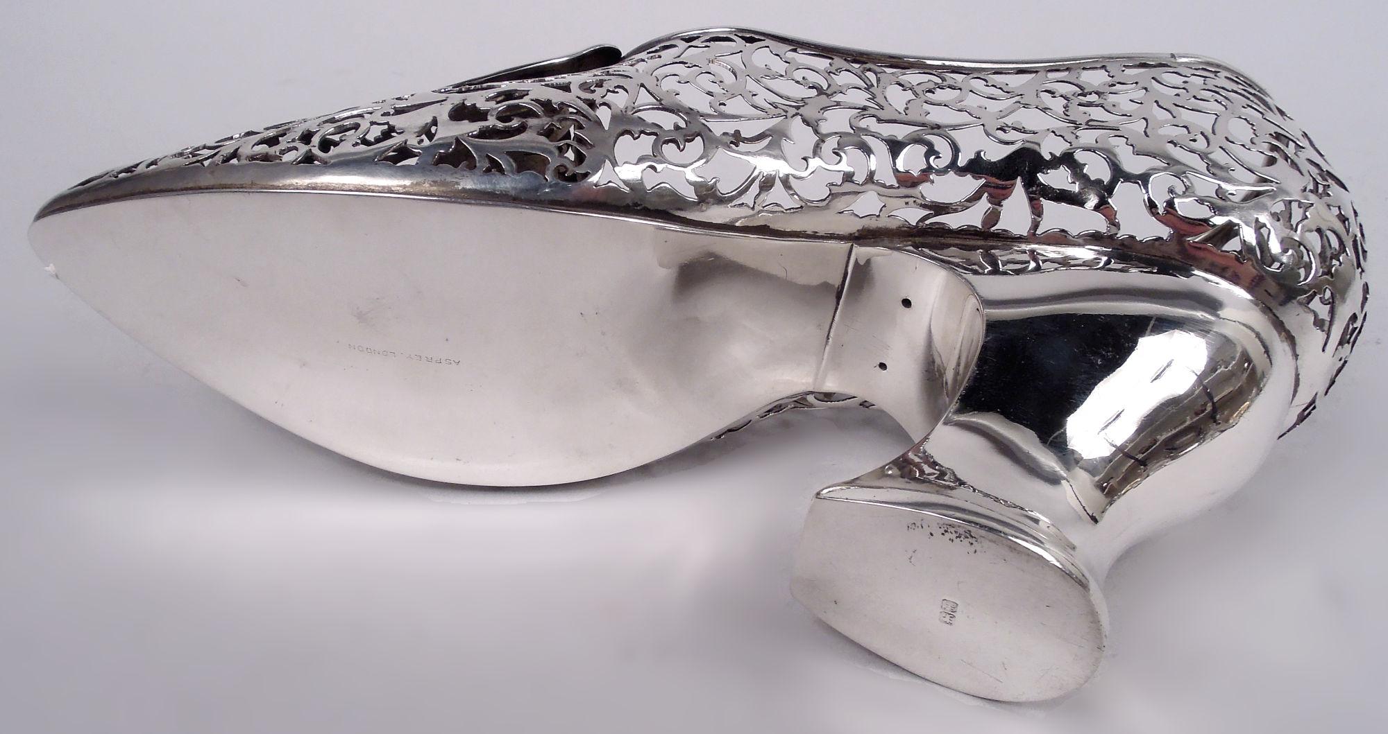 Asprey English Edwardian Sterling Silver Lady’s Shoe Ornament, 1908 in vendita 1