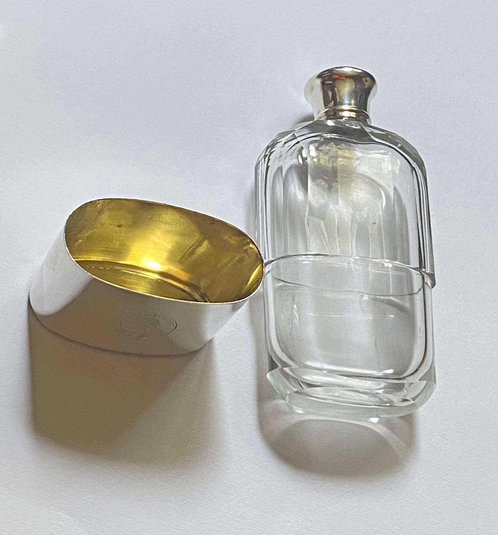 Mid-19th Century Asprey English Hallmarked Silver Hip Flask, London, 1867