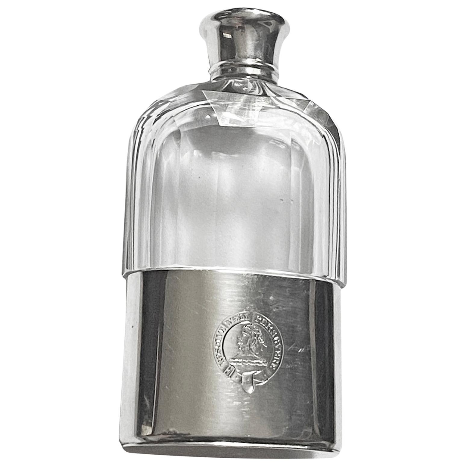 Asprey English Hallmarked Silver Hip Flask, London, 1867