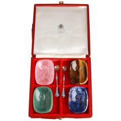 Asprey English Hardstone Salts and Spoons