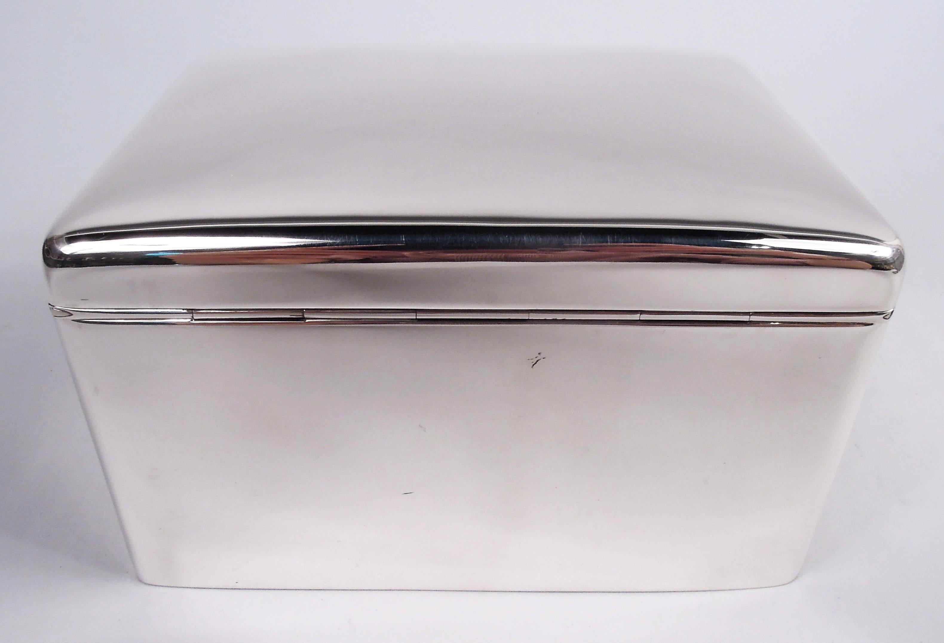 British Asprey English Modern Sterling Silver Box, 1928 For Sale