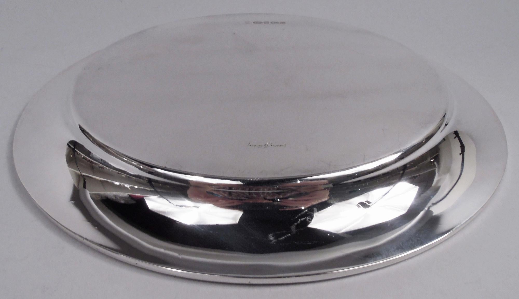 Moderne Plateau moderne en argent sterling Asprey & Garrard en vente