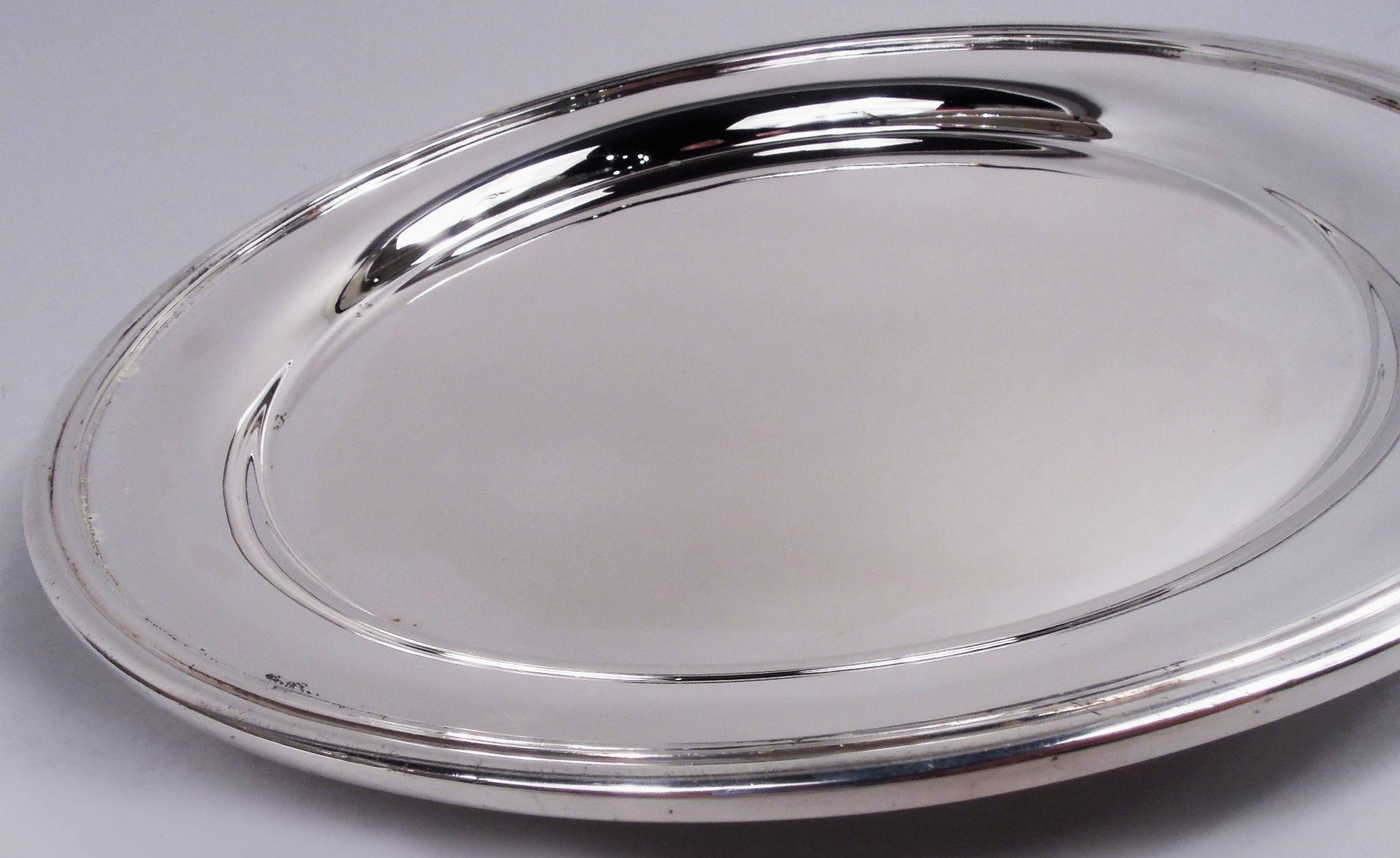 Britannique Plateau moderne en argent sterling Asprey & Garrard en vente