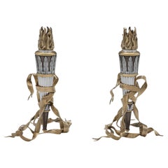 Asprey & Garrard, chandeliers "Flaming Torch" en argent sterling et en vermeil
