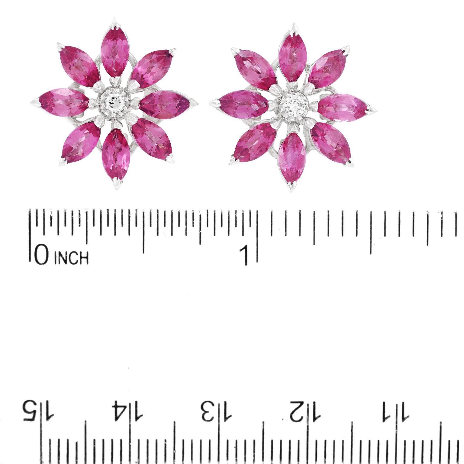 Asprey & Garrard Tourmaline and Diamond Daisy Earrings 1