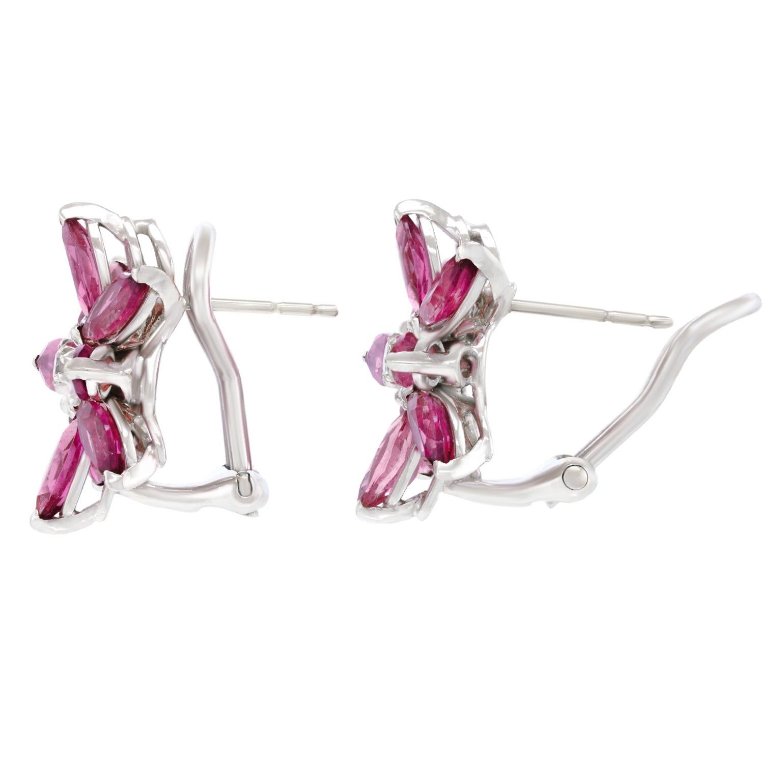 Asprey & Garrard Tourmaline and Diamond Daisy Earrings 2