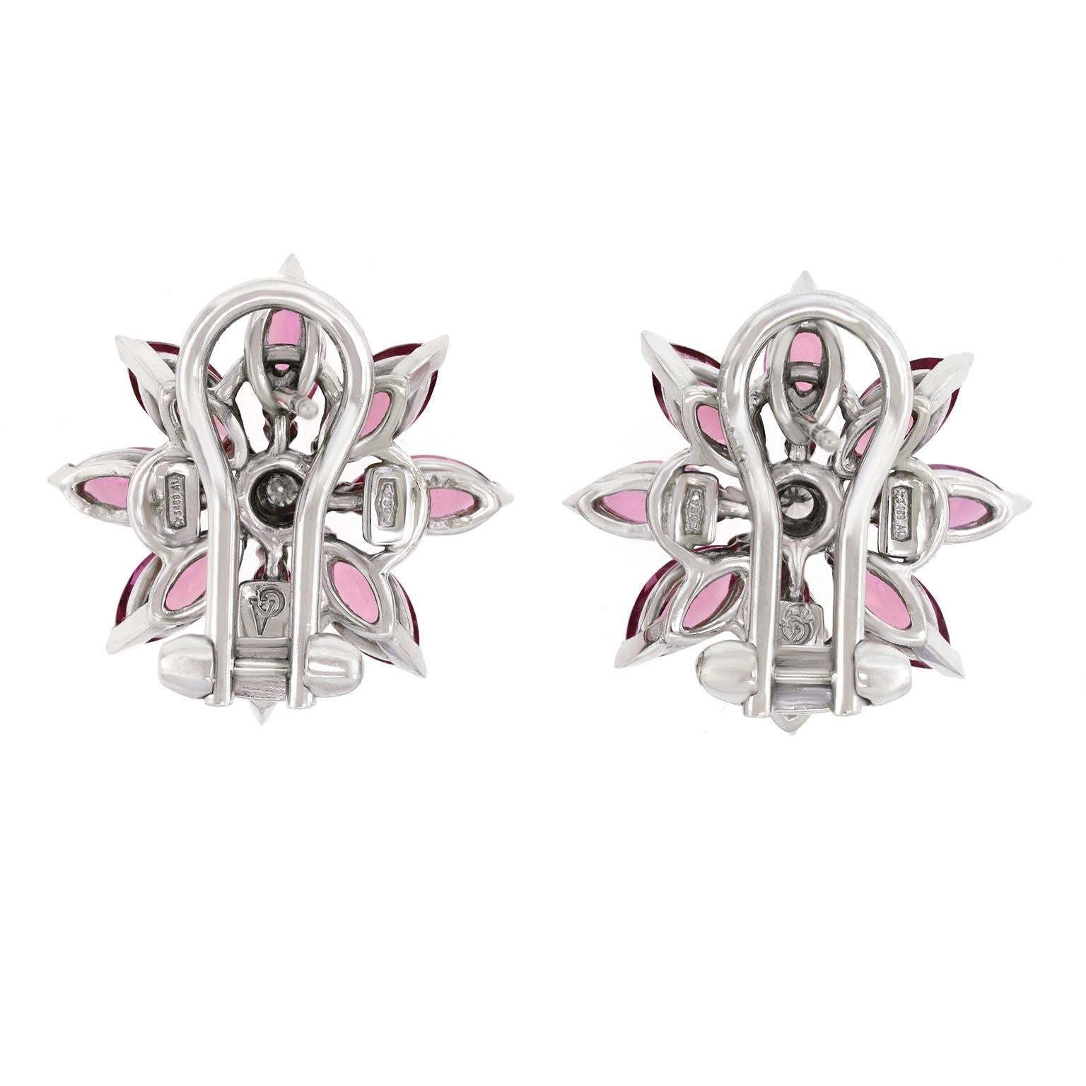 Asprey & Garrard Tourmaline and Diamond Daisy Earrings 3