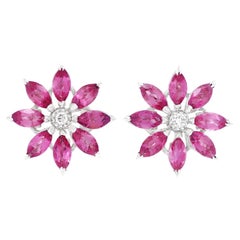 Asprey & Garrard Tourmaline and Diamond Daisy Earrings
