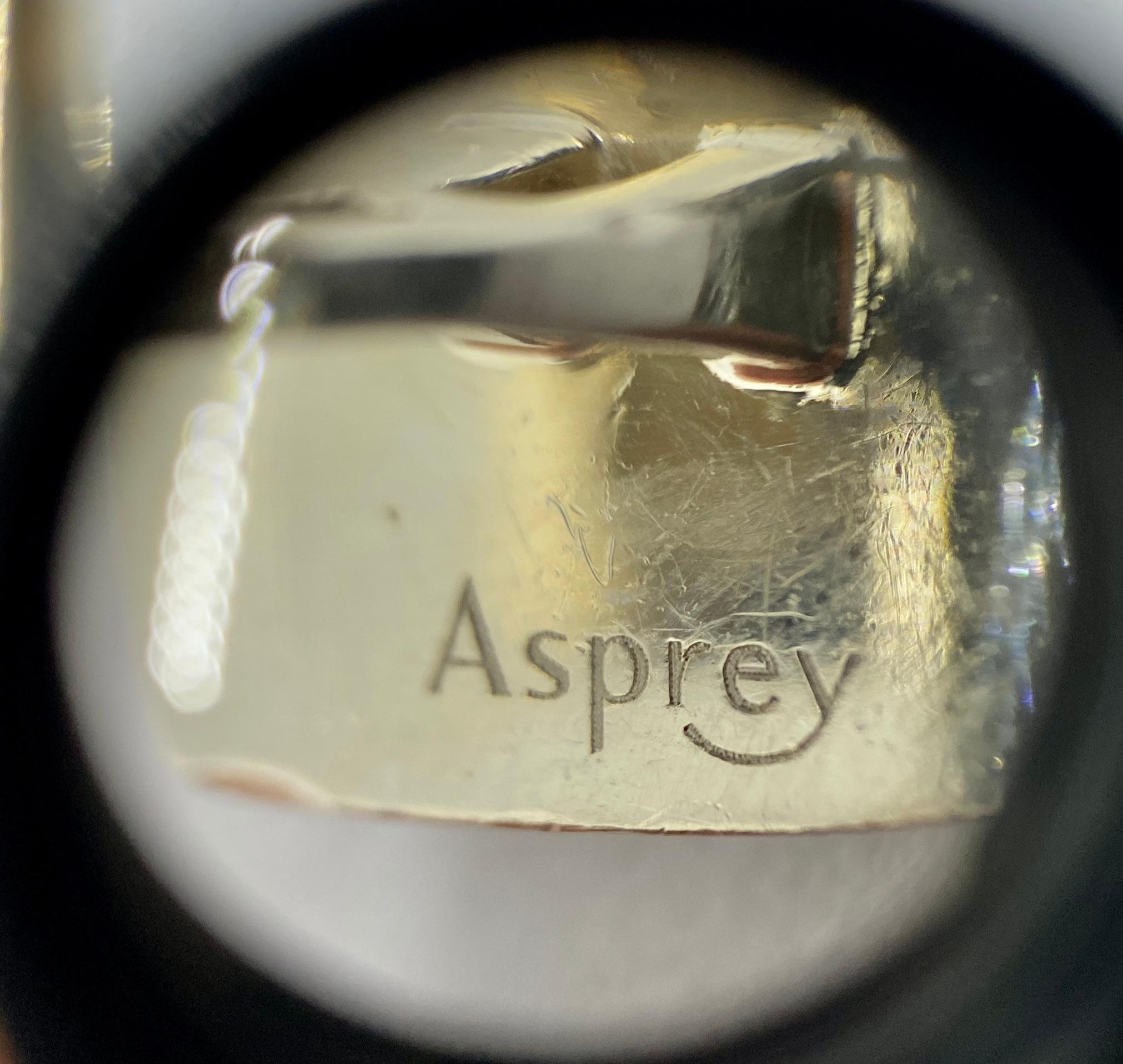 Asprey Boutons de manchette géométriques en argent sterling en vente 3