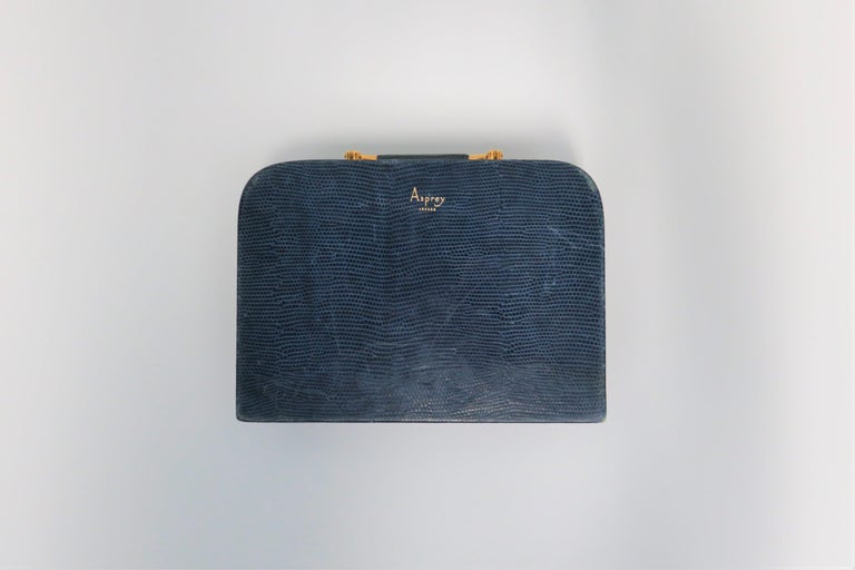 Asprey Gold Brass and Blue Leather Jewelry Box at 1stDibs asprey