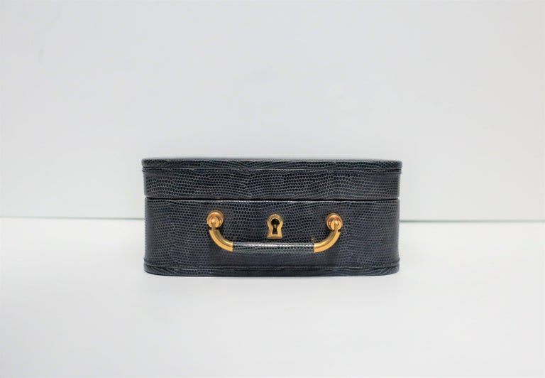 Asprey Gold Brass and Blue Leather Jewelry Box at 1stDibs asprey