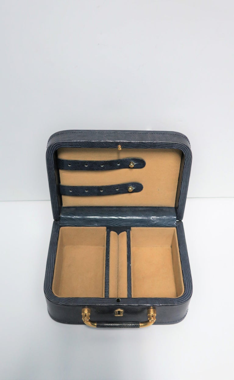 Asprey Gold Brass and Blue Leather Jewelry Box at 1stDibs asprey