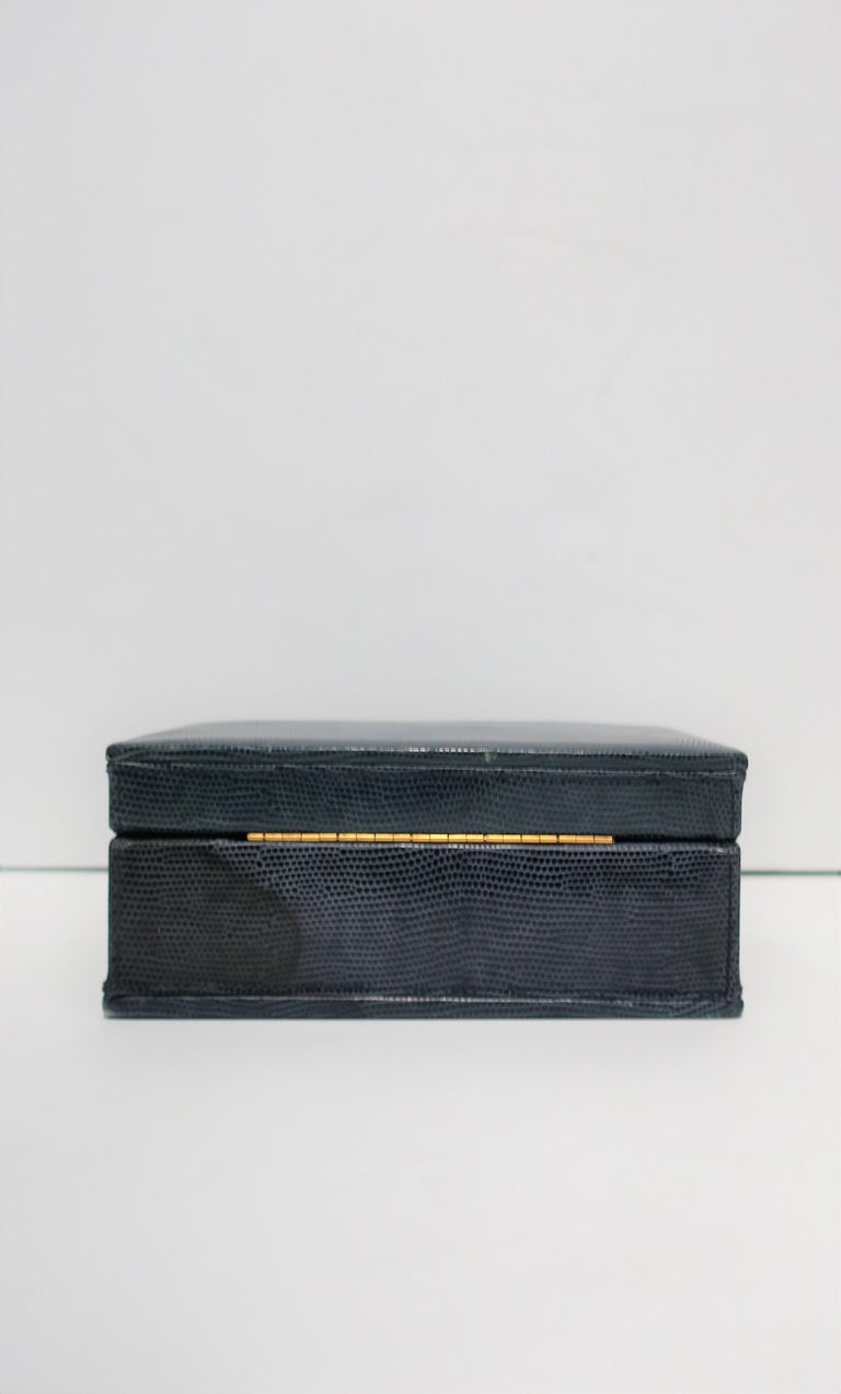 Asprey Gold Brass and Blue Leather Jewelry Box at 1stDibs asprey