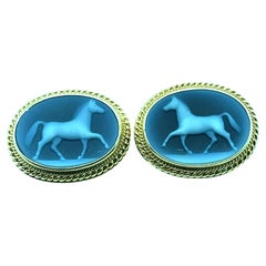 Asprey Boutons de manchette cheval en or