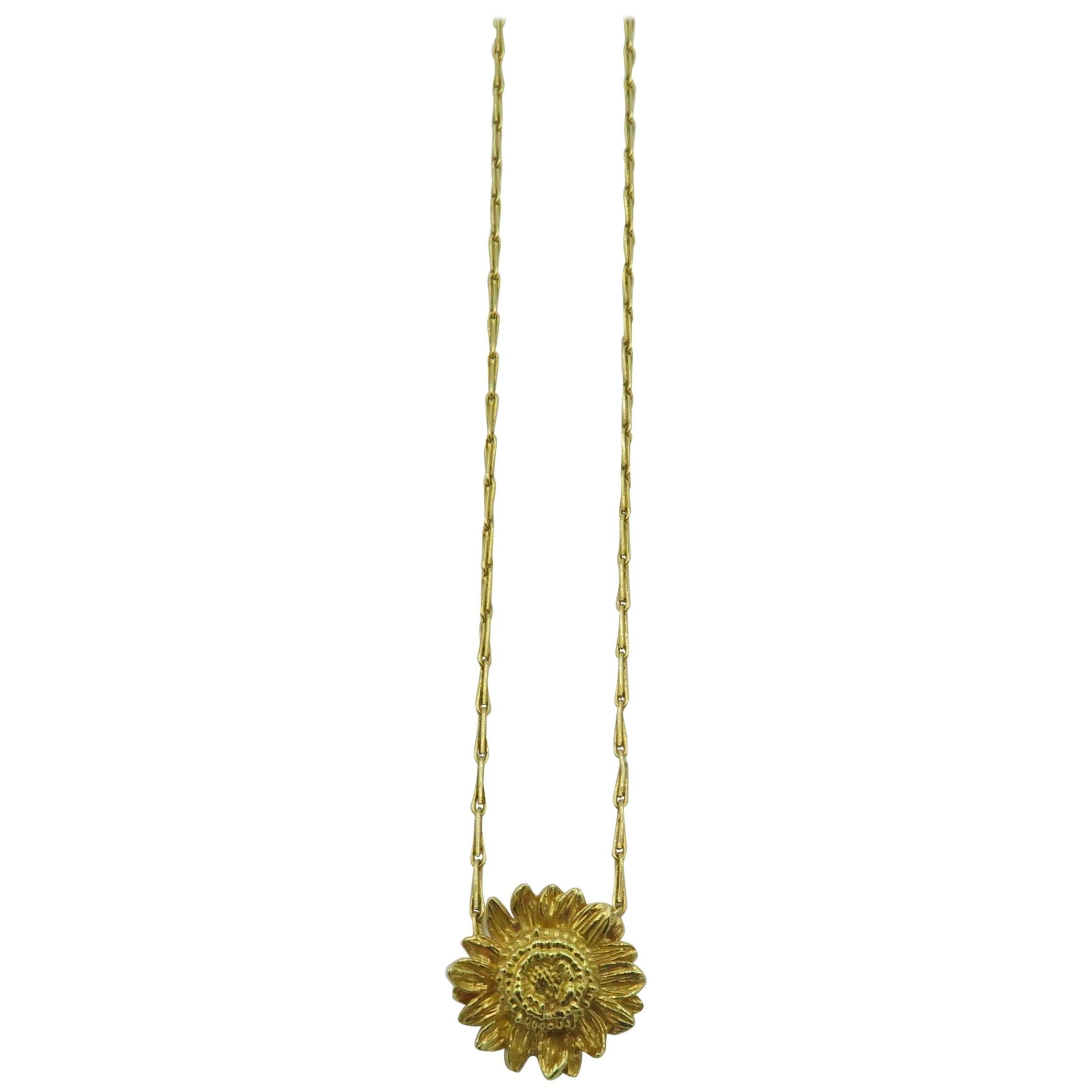 Asprey Gold Sunflower Necklace