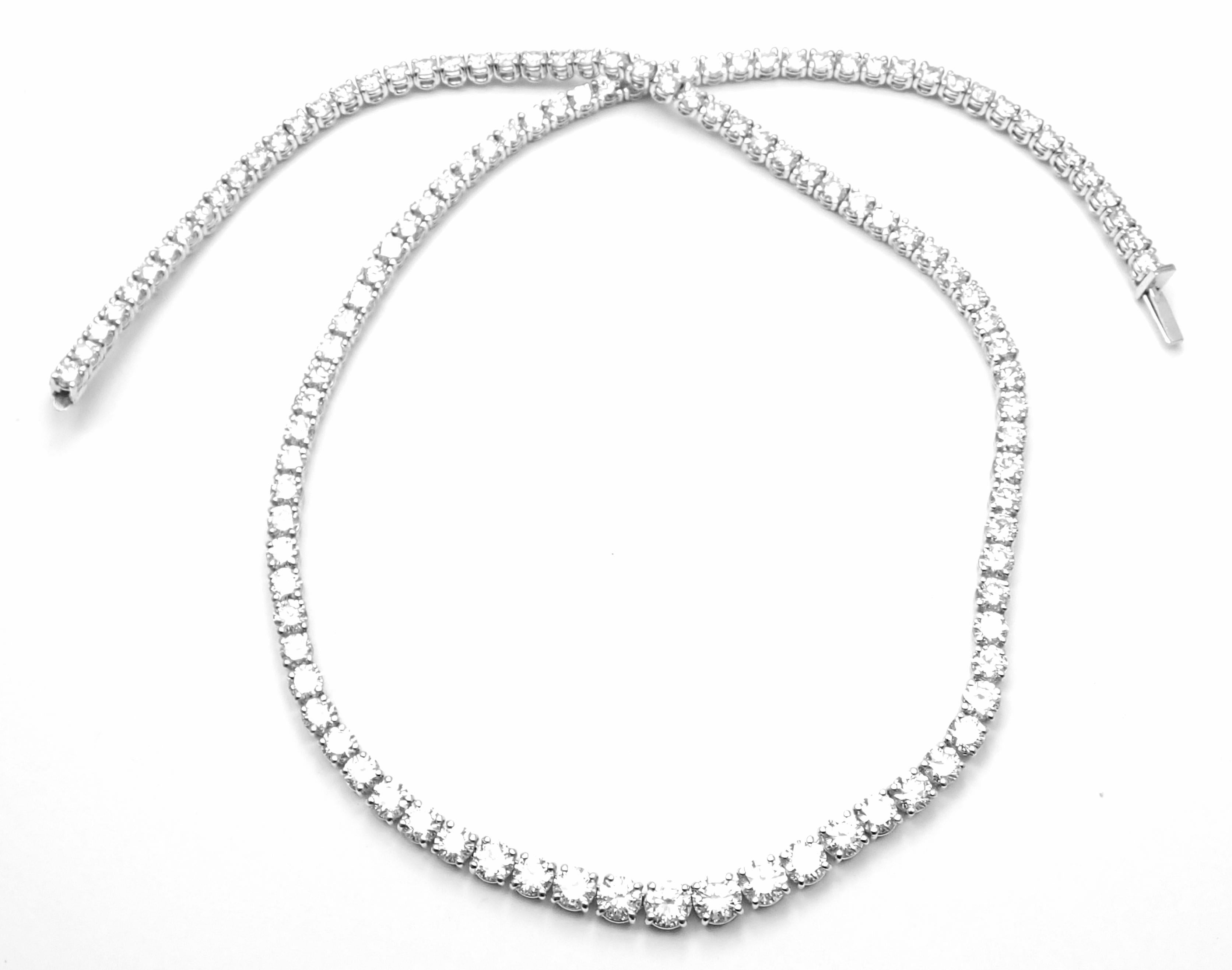 Women's or Men's Asprey Graduating Diamond Riviera Platinum Necklace