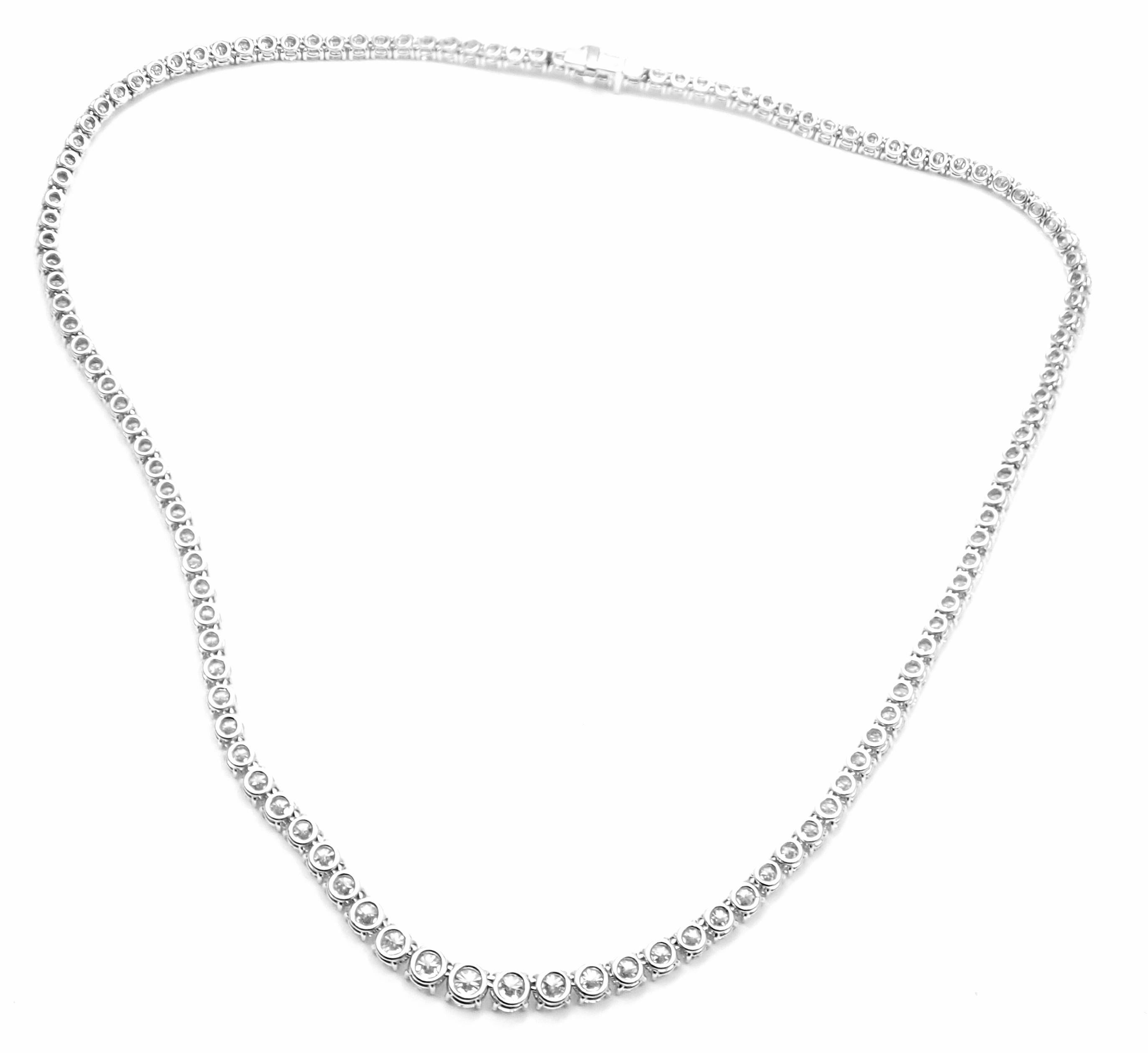 Women's or Men's Asprey Graduating Diamond Riviera Platinum Necklace