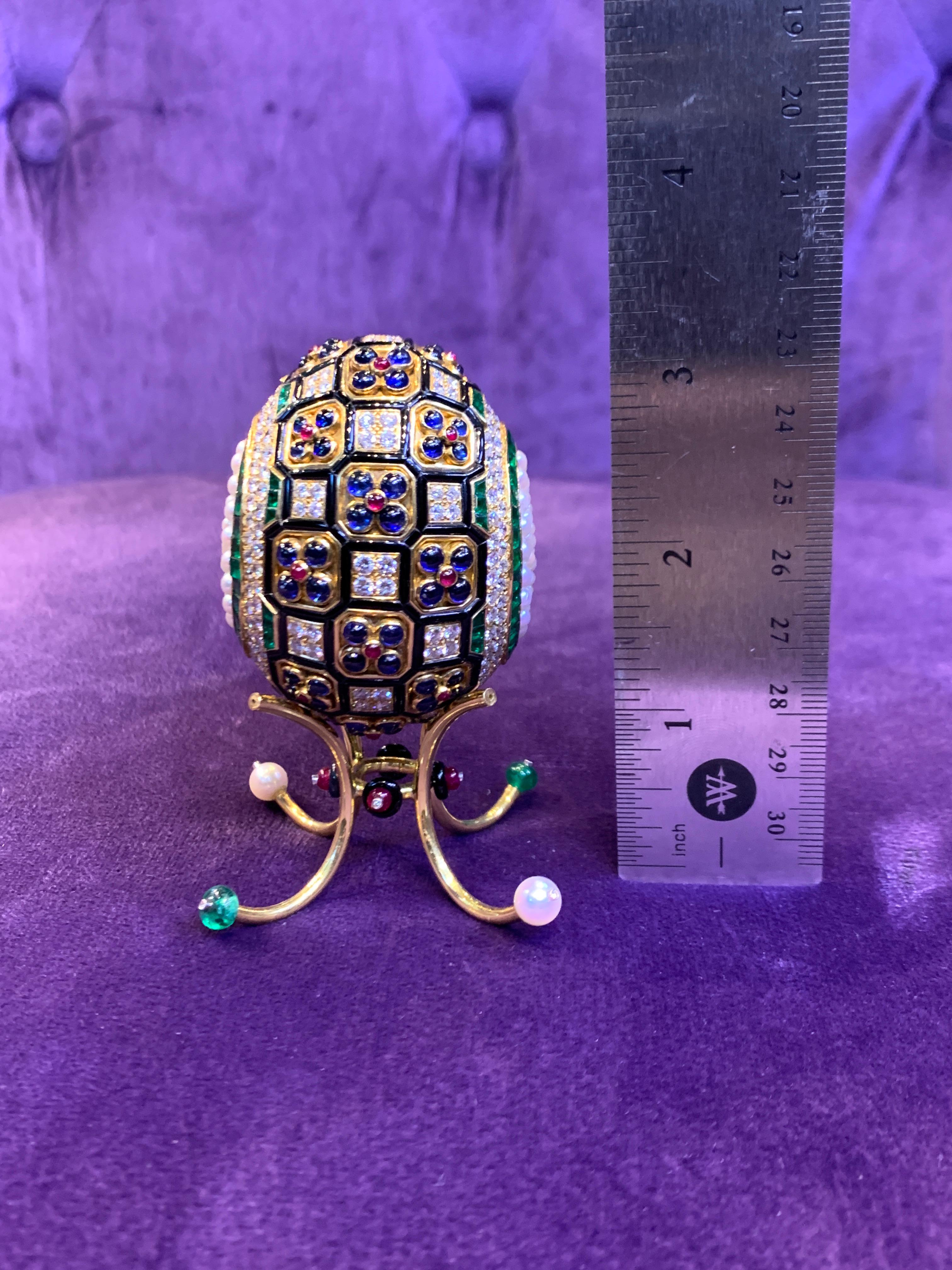 Women's or Men's Asprey Jeweled Egg Desk Object For Sale