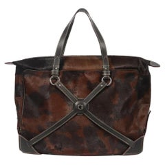 Asprey Leather Trimmed Calf Hair Tote Bag