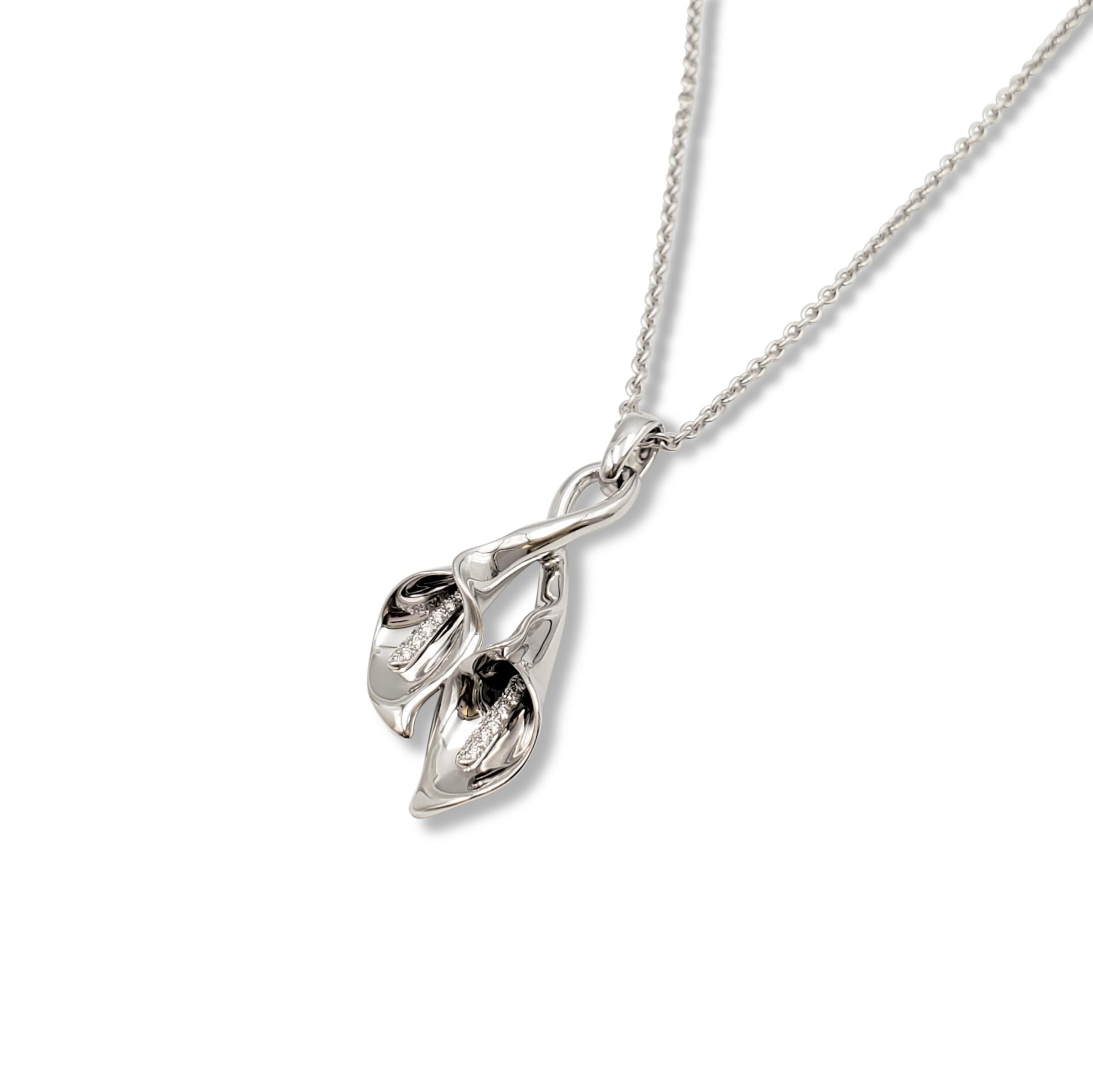 Asprey 'Lily' White Gold and Diamond Pendant Necklace 1
