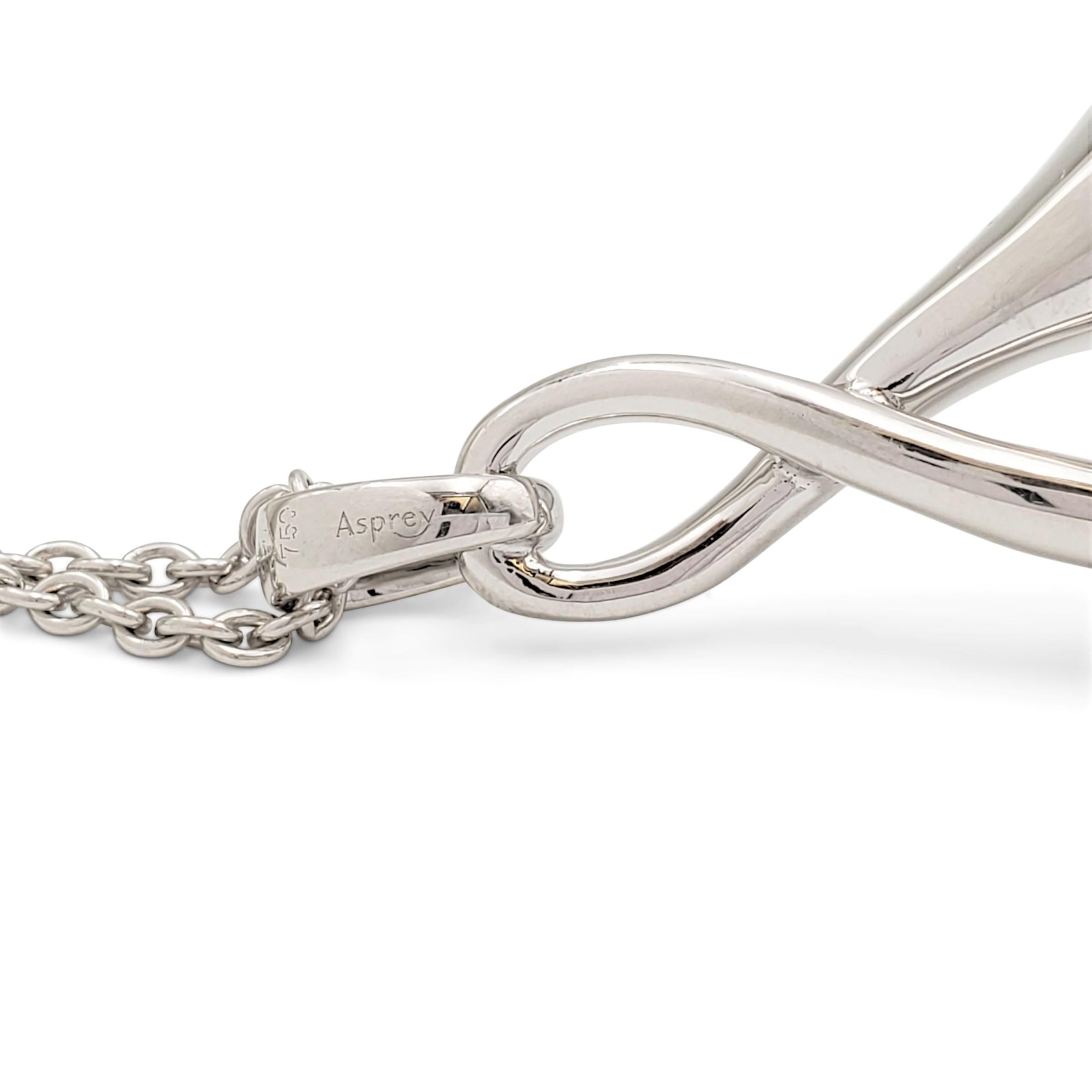 Asprey 'Lily' White Gold and Diamond Pendant Necklace 2
