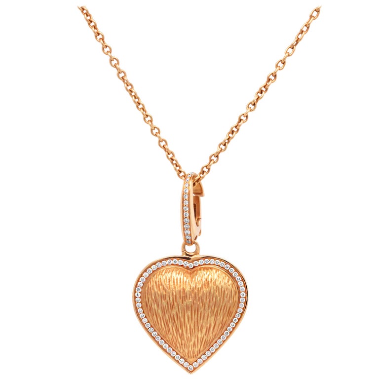 Asprey London 18 Karat Gold and Diamond Heart Enhancer Pendant with