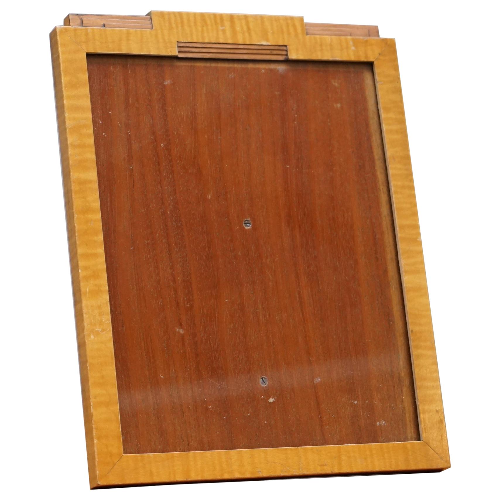 Asprey London American Art Deco Satinwood Table Picture Frame Exceptional Piece For Sale