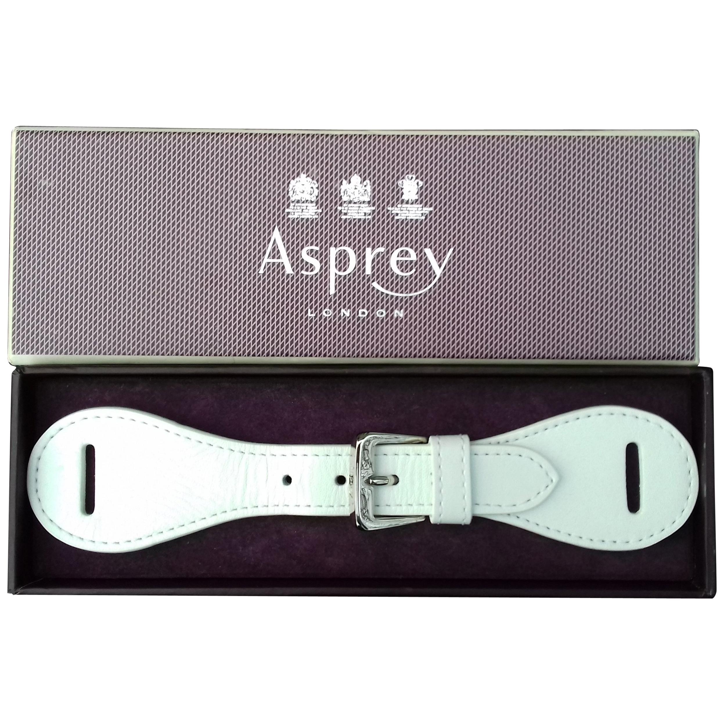 Asprey London Belt Buckle for scarves White Leather 