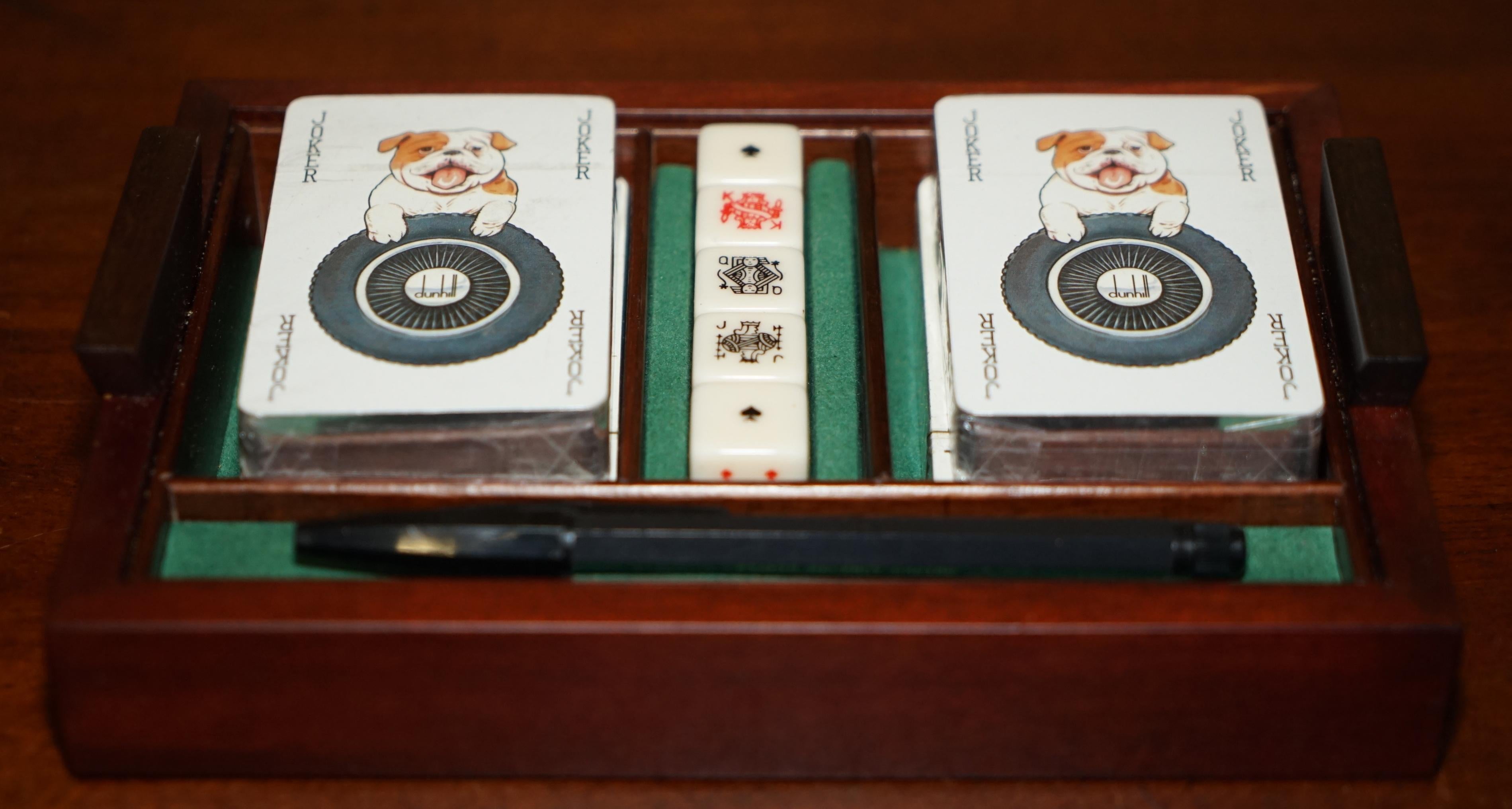 Asprey London Burr Walnut Mother of Pearl Alfred Dunhill Poker Casino Chips Set 1